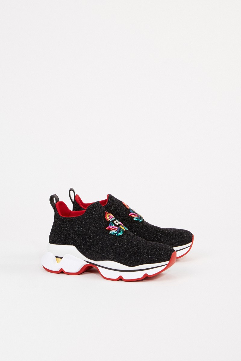 Christian Louboutin Sneaker 'Crestirun' mit Metallic-Look Schwarz/Multi