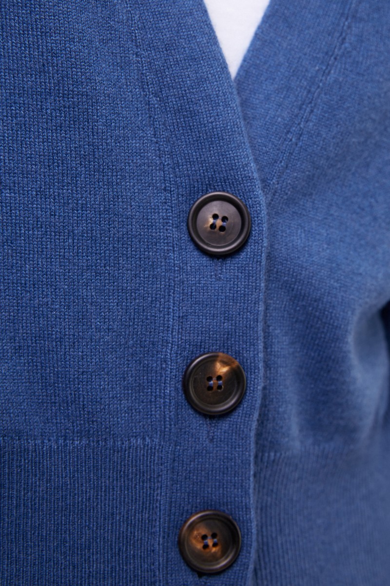 Cashmere-Cardigan Blau