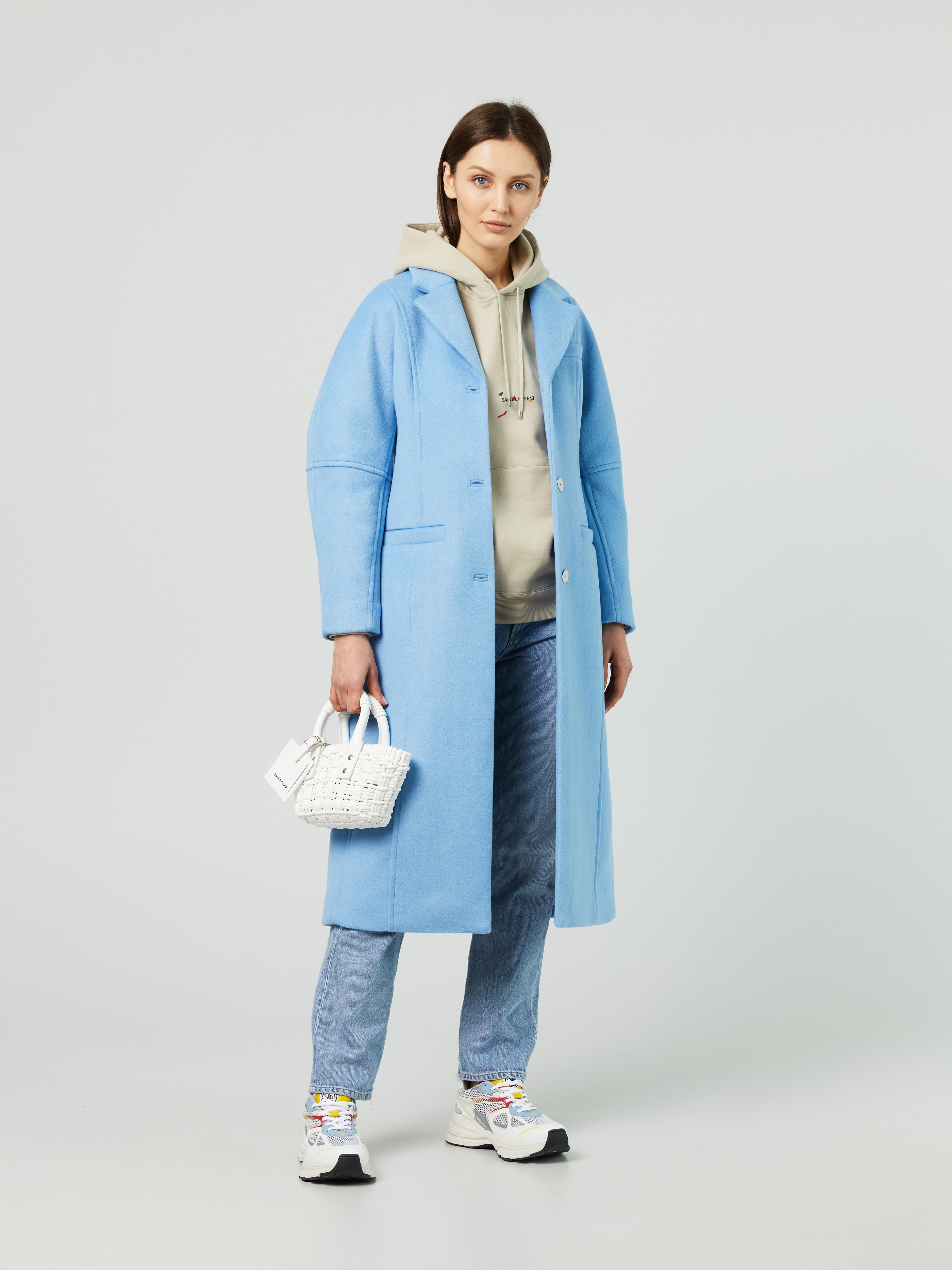 powder blue wool coat