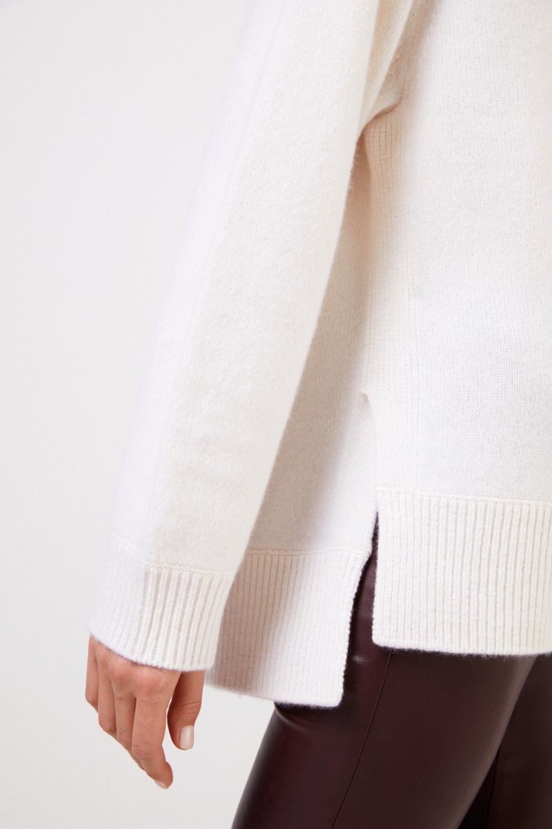 Vince Cashmere-Pullover mit V-Neck Weiß