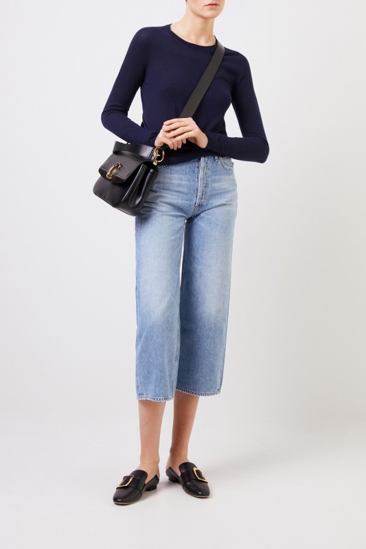 Iris von Arnim Feinstrick Cashmere-Pullover 'Ivastone' Marineblau