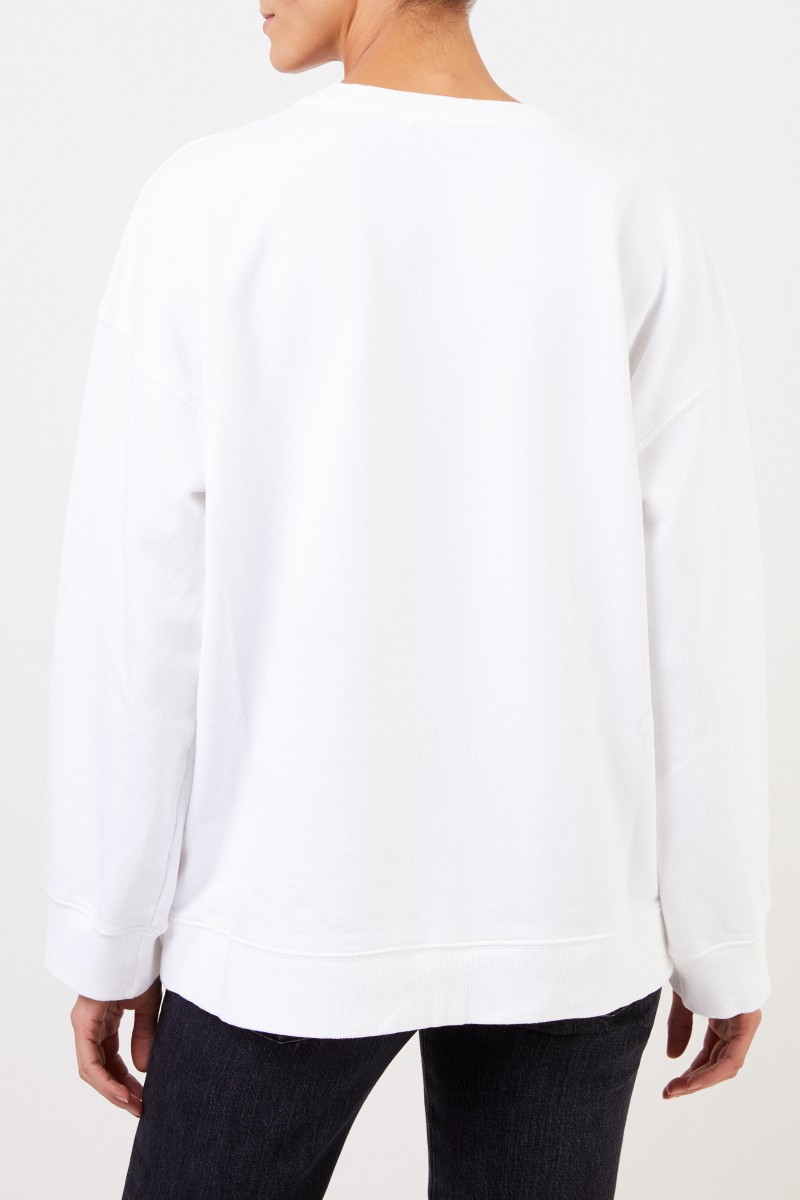 Stella McCartney Sweatshirt mit Logo-Schriftzug Weiß