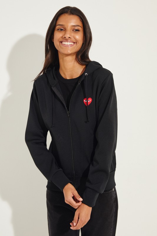 Sweatjacke mit Herz-Emblem Schwarz