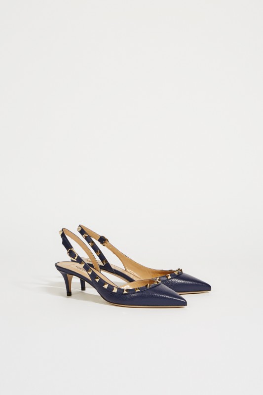 Slingback mit Nietendetails Blau