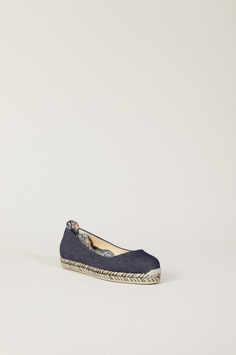 Flat 'Barbaria' mit Bindeelement Denim