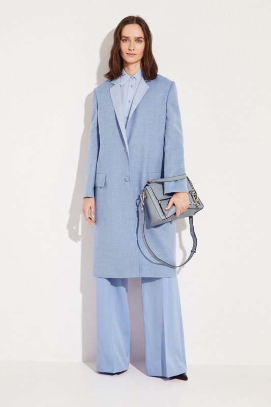 Cashmere-Mantel Hellblau