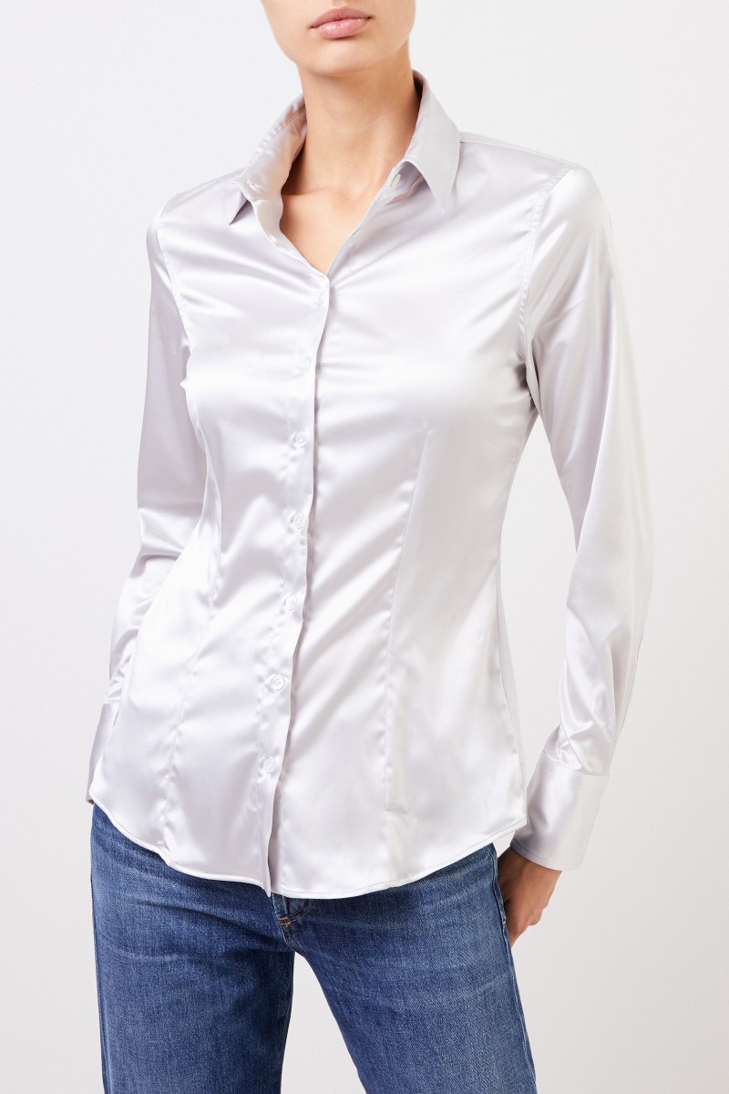 Robert Friedman Bluse 'Jonies' mit leichtem Glanz Silber