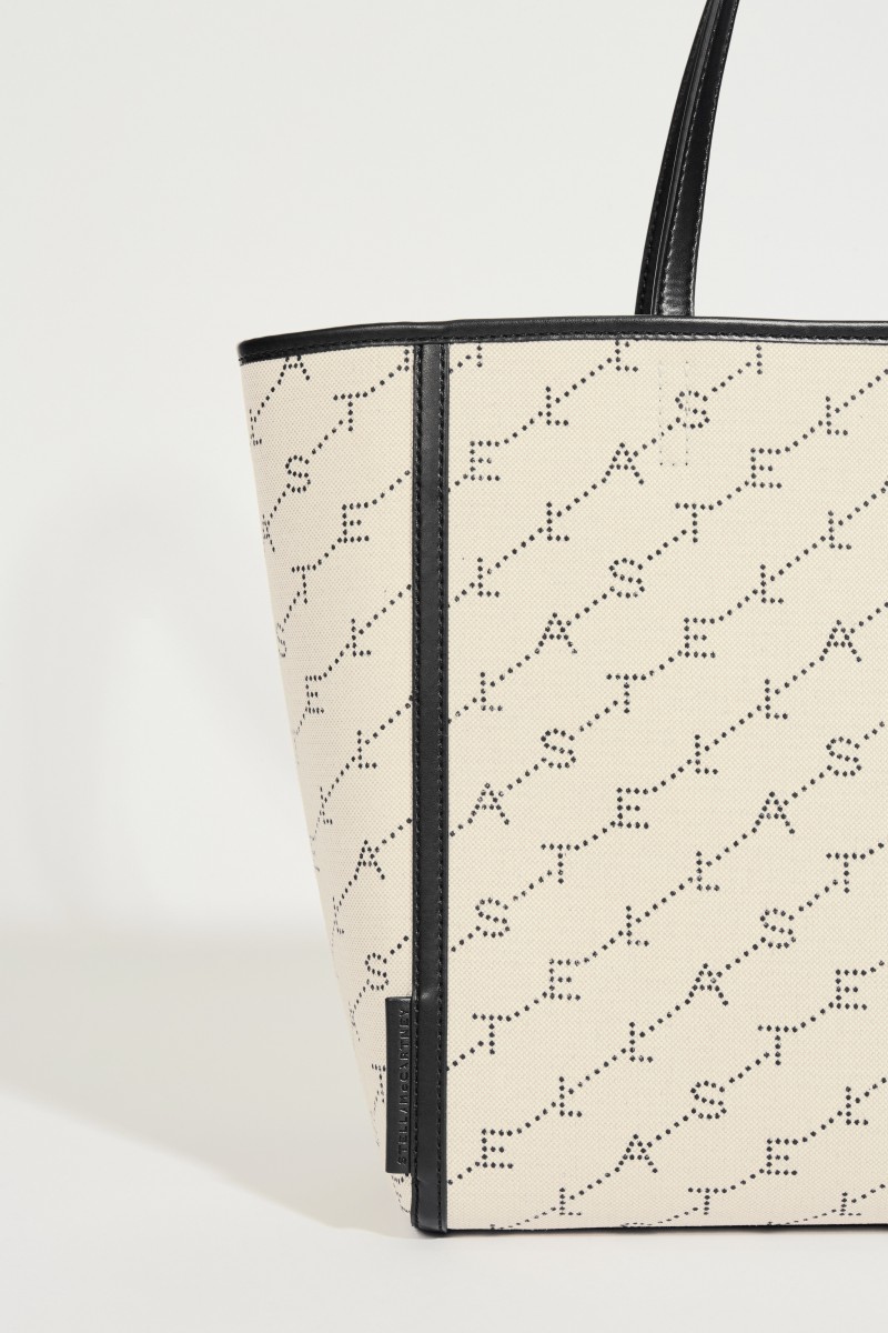 Tote Bag mit Monogramm Sand/Schwarz