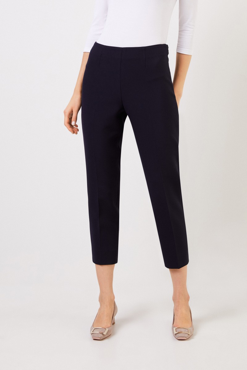 Cappellini Hose mit geschlitzten Säumen Marineblau