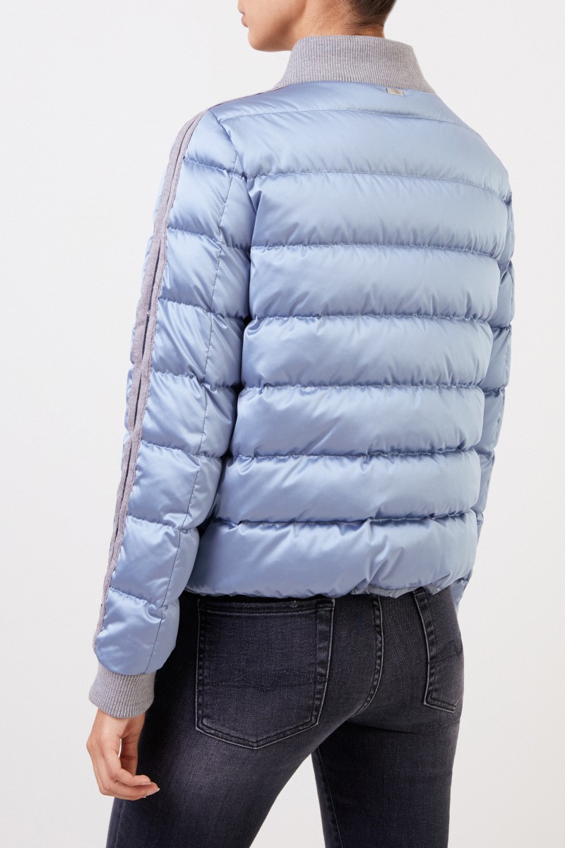 Herno Daunenjacke mit College-Kragen Hellblau