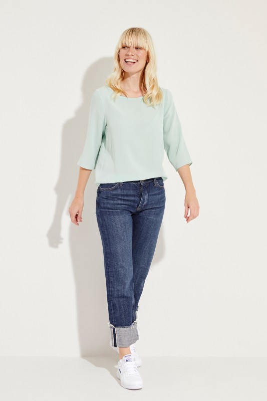 Seiden-Bluse 'Amber' mit 3/4-Arm Grün