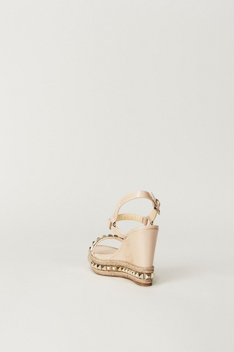 Wedges 'Cataclou 110' mit Nietenbesatz Nude