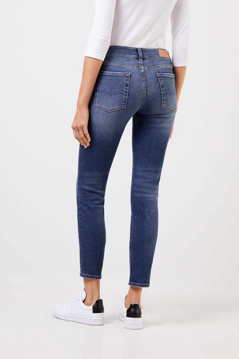 Midrise-Jeans 'Roxaenne Crop' Blau