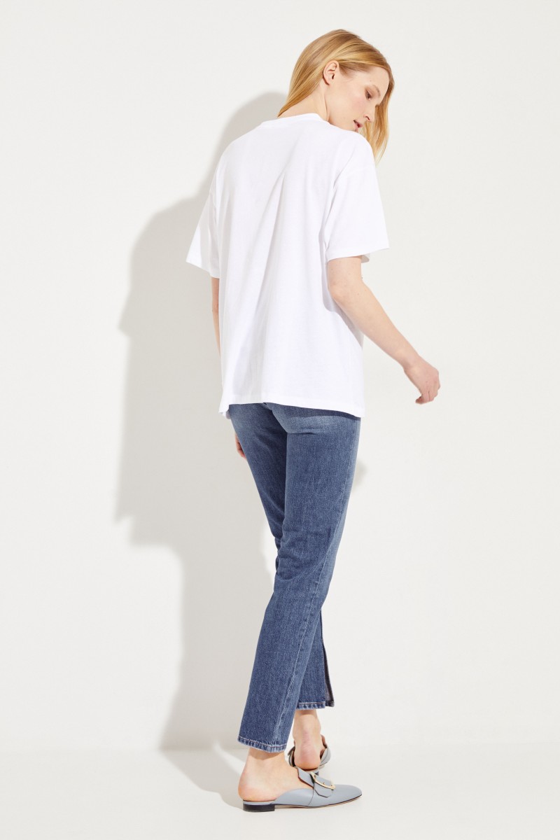T-Shirt mit Aufdruck Weiß/Multi