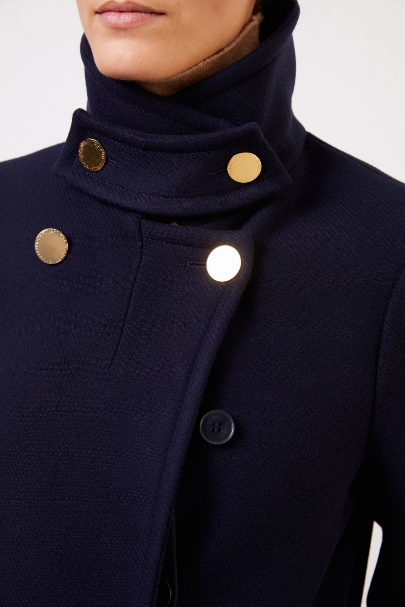 Stella McCartney Langer Woll-Mantel Blau