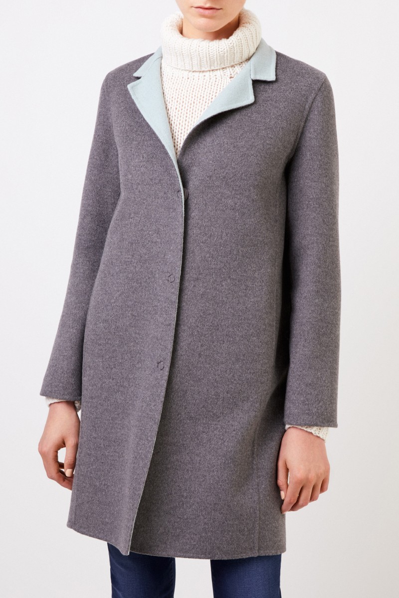 Manzoni 24 Klassischer Cashmere-Wollmantel Grau