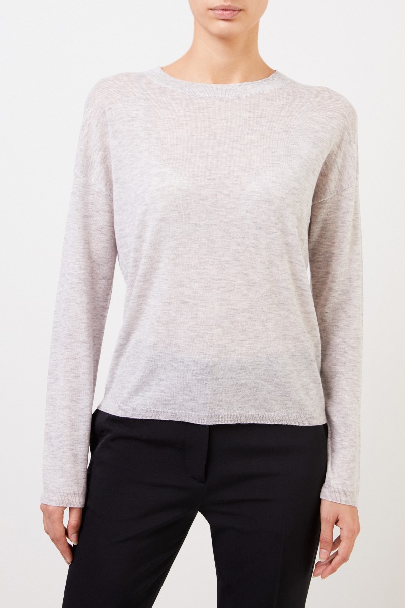 Vince Schlichtes Longsleeve Grau Meliert