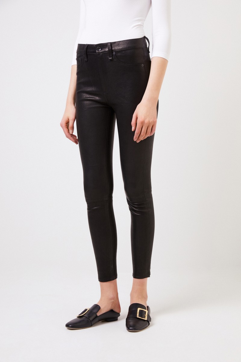 Rag&Bone Highrise Lederhose Schwarz