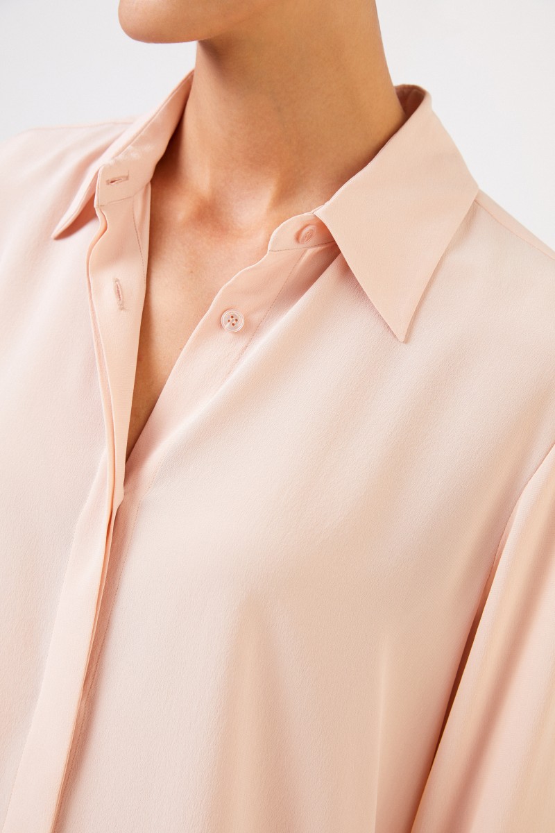 Stella McCartney Klassische Seidenbluse Rosé