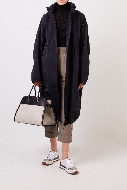 Bottega Veneta Kurzarm Rippstrick-Pullover Schwarz
