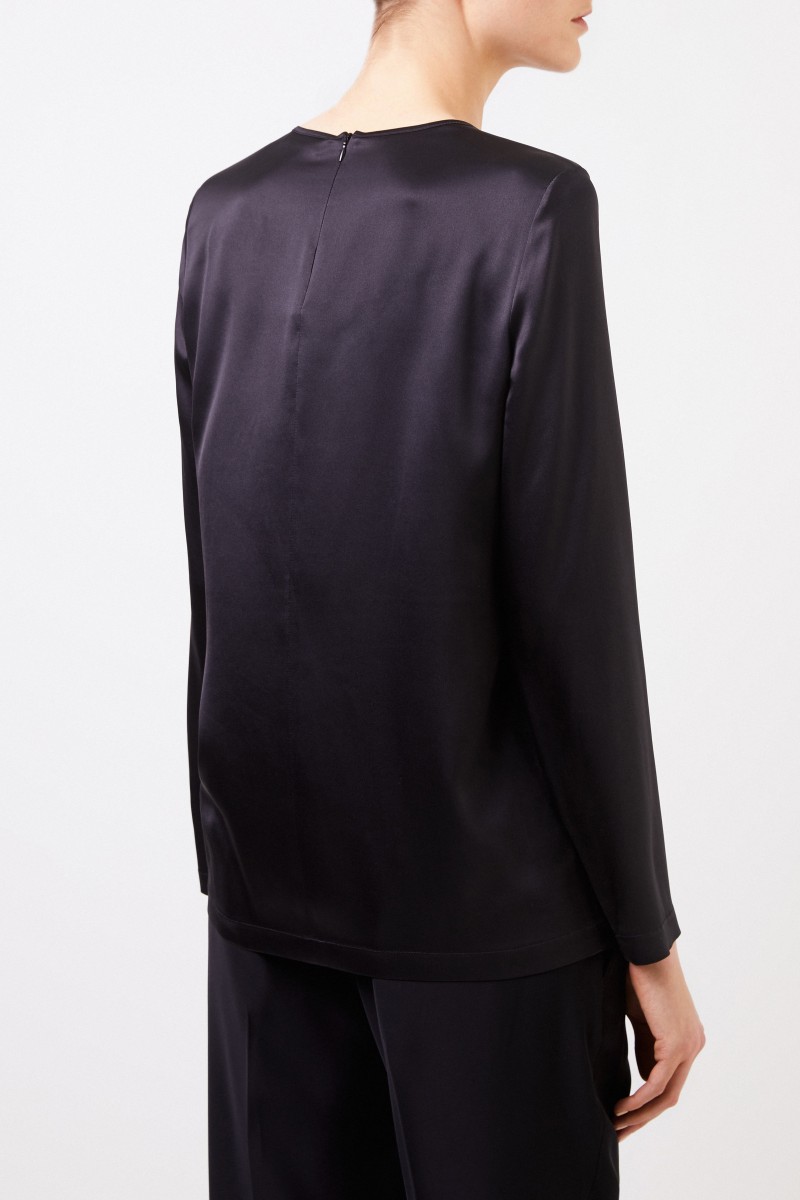 Seiden-Shirt Schwarz