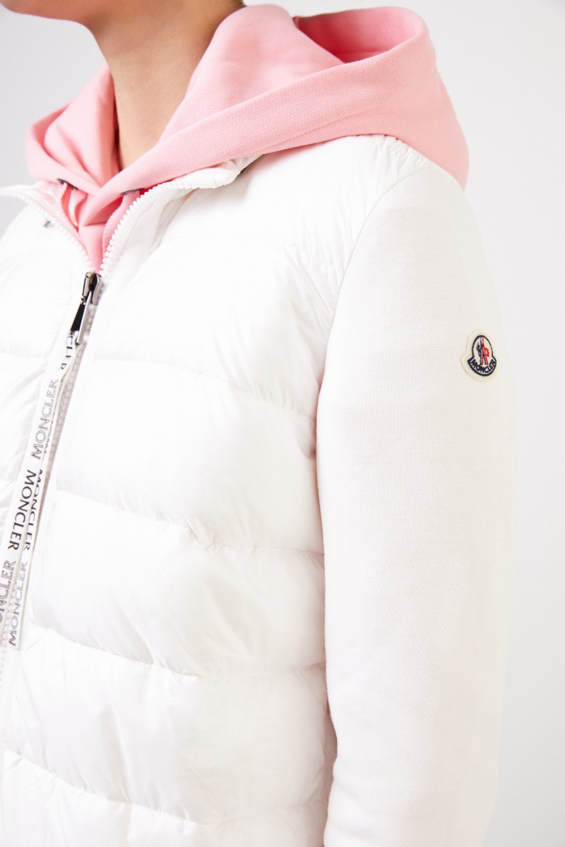 Moncler Daunen-Sweatjacke mit Kapuze Weiß
