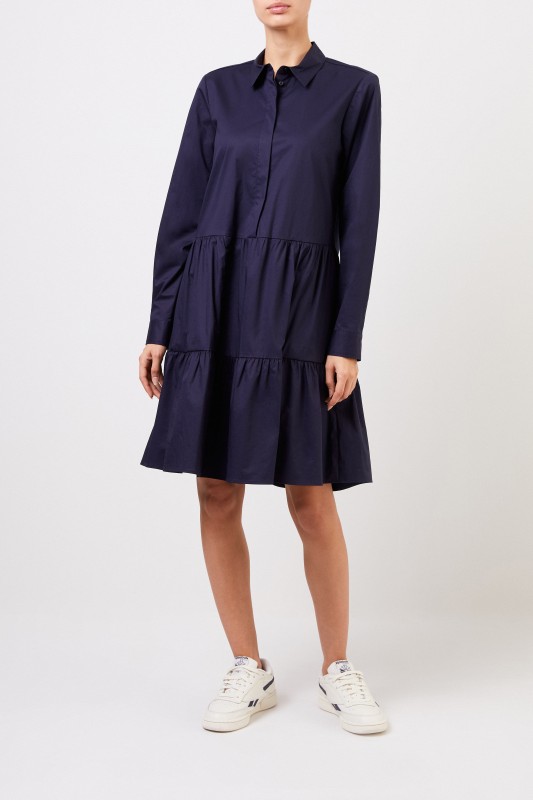 Louis and Mia Kurzes Hemdblusenkleid Marineblau