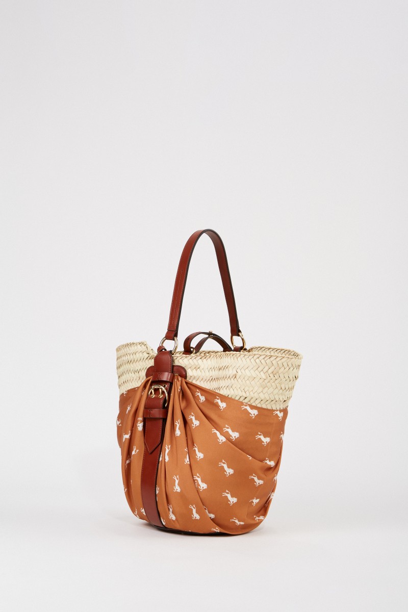 Chloé Basket bag with cloth detail Multi