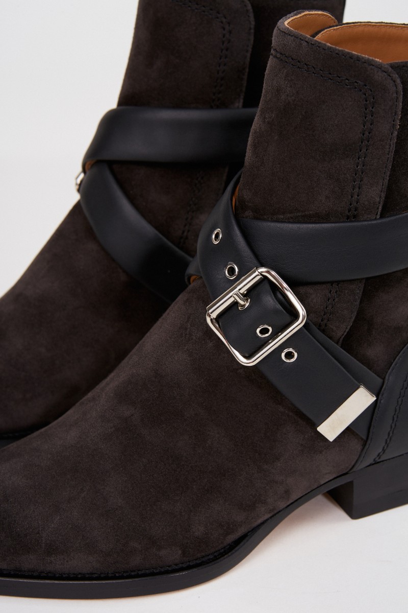 Chloé Veloursleder-Ankle-Boots 'Verbania' Anthrazit