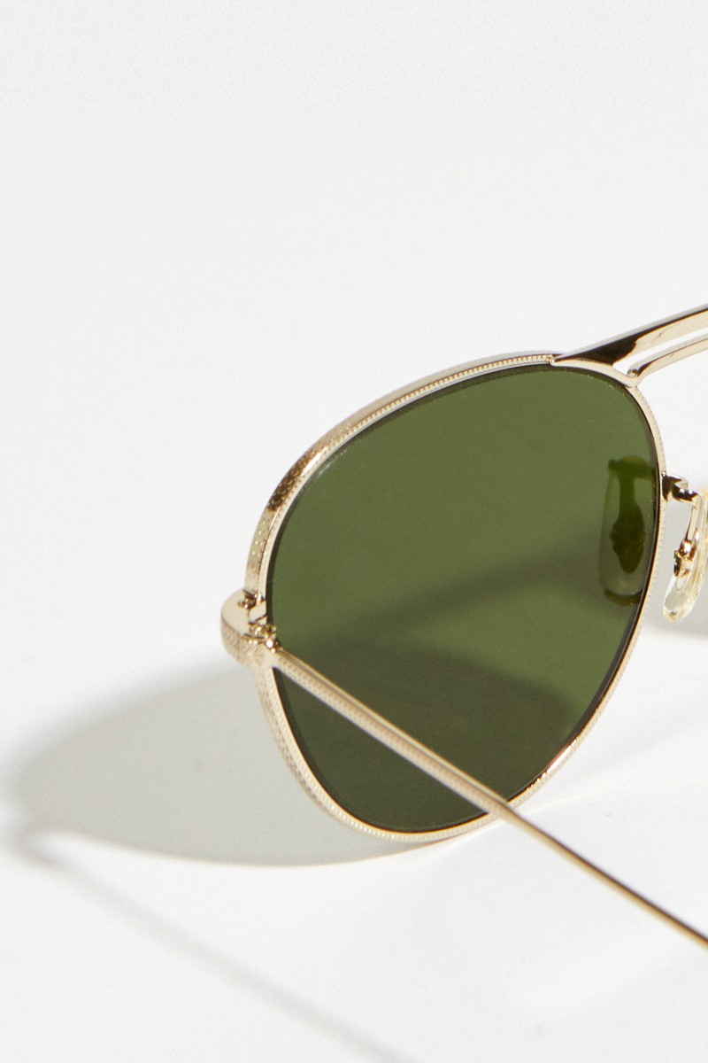 Oliver Peoples Sonnenbrille 'Cade' Grün/Silber