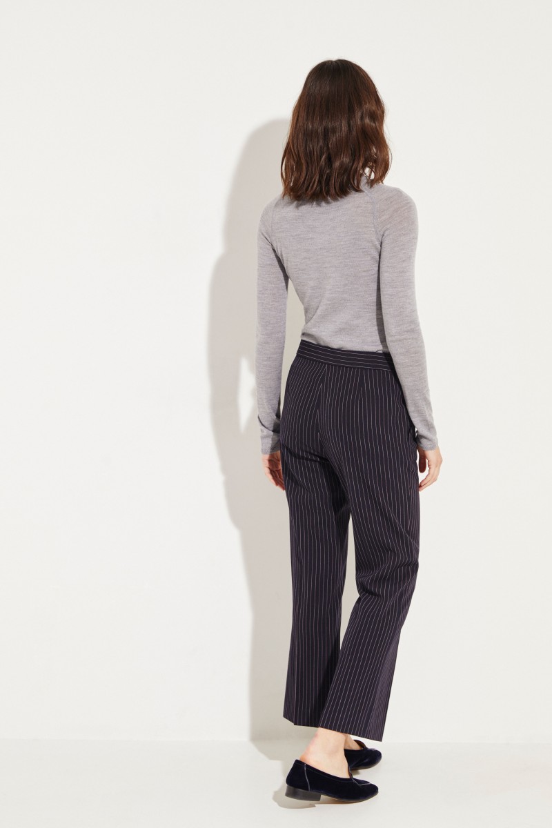 Wool pants with pinstripe Blue