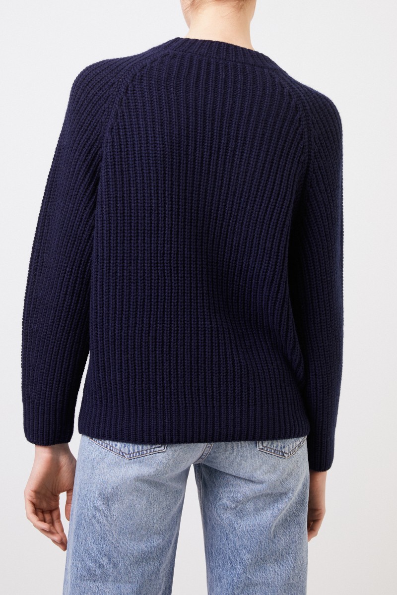 Iris von Arnim Rippstrick Cashmere-Pullover 'Francisca' Blau