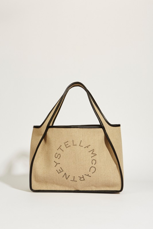 Shopper 'Tote' mit Logo Beige/Schwarz