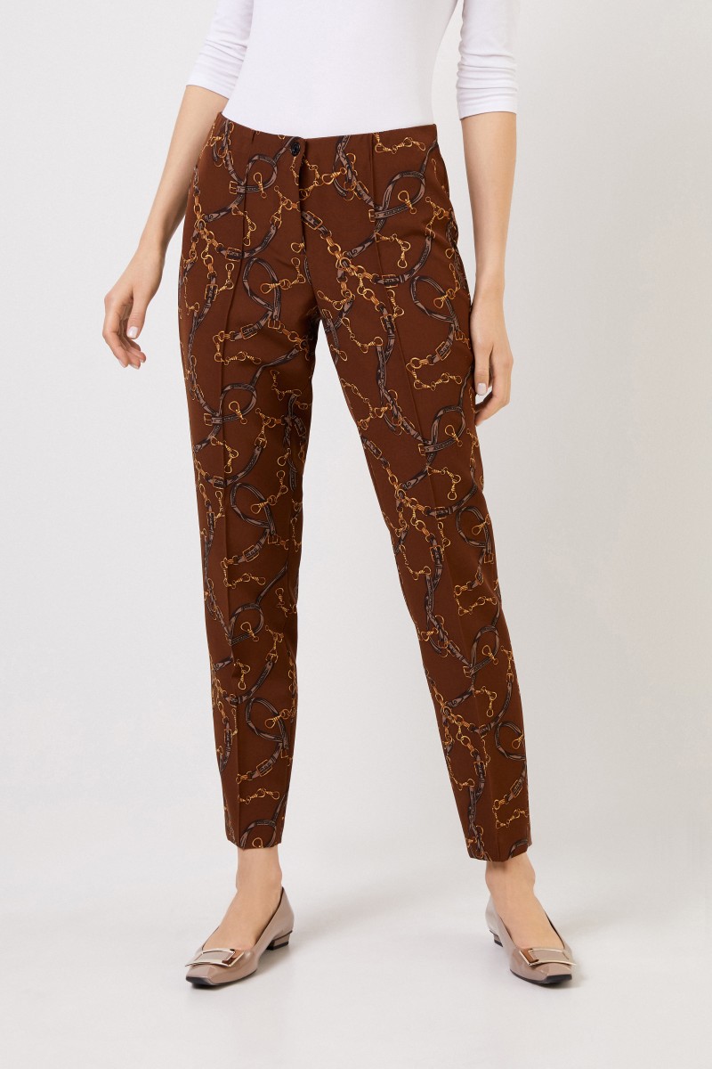 Cambio Hose 'Ros' mit Chainprint Braun/Multi
