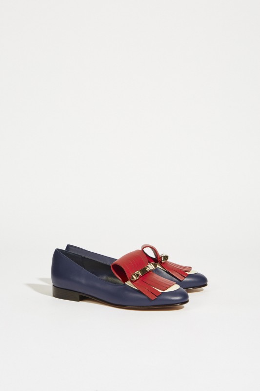Tricolor Leder-Loafer Multi