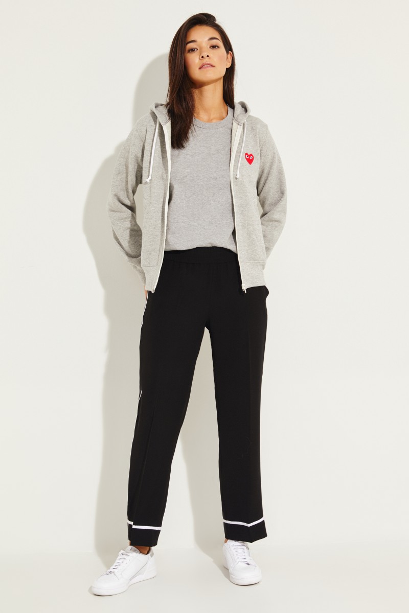 Sweatshirtjacke mit Herz-Emblem Grau
