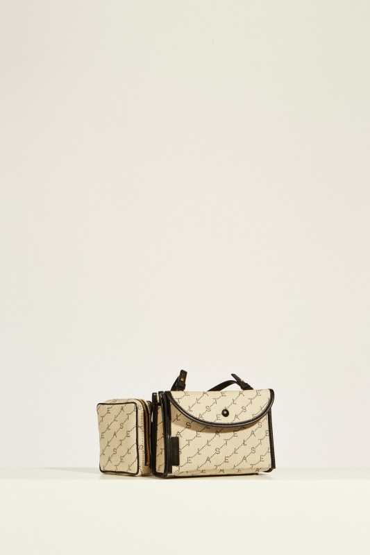 Gürteltasche 'Belt bag' mit Logo Beige/Schwarz