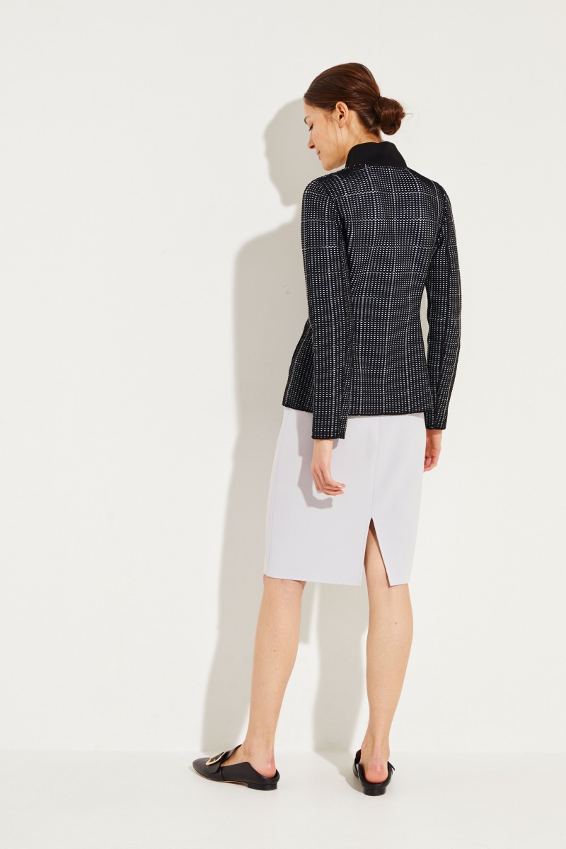 Strick-Blazer Schwarz/Blau