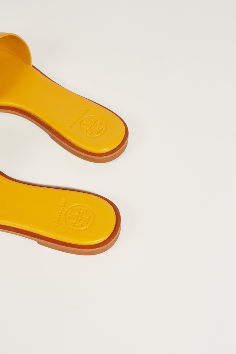 Leder-Sandale 'Ines' mit Logo Gelb