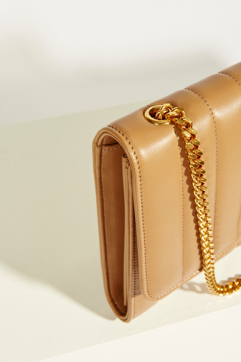Umhängetasche 'Chain Wallet' mit Steppung Beige