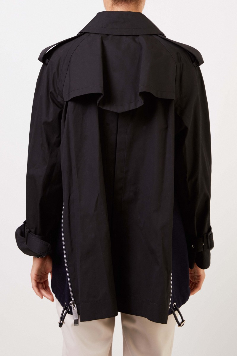Trenchcoat mit Reißverschlüssen Schwarz