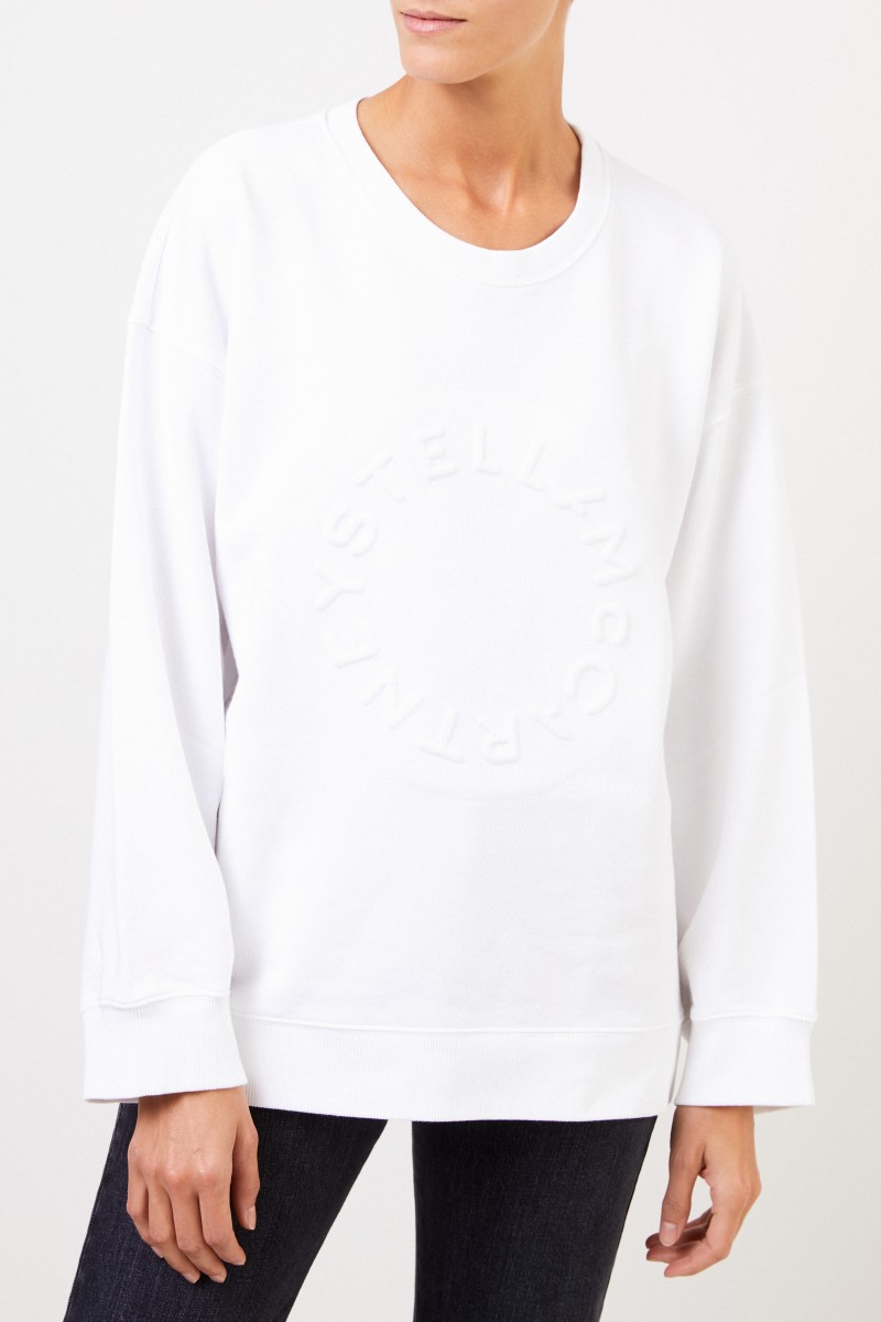 Stella McCartney Sweatshirt mit Logo-Schriftzug Weiß