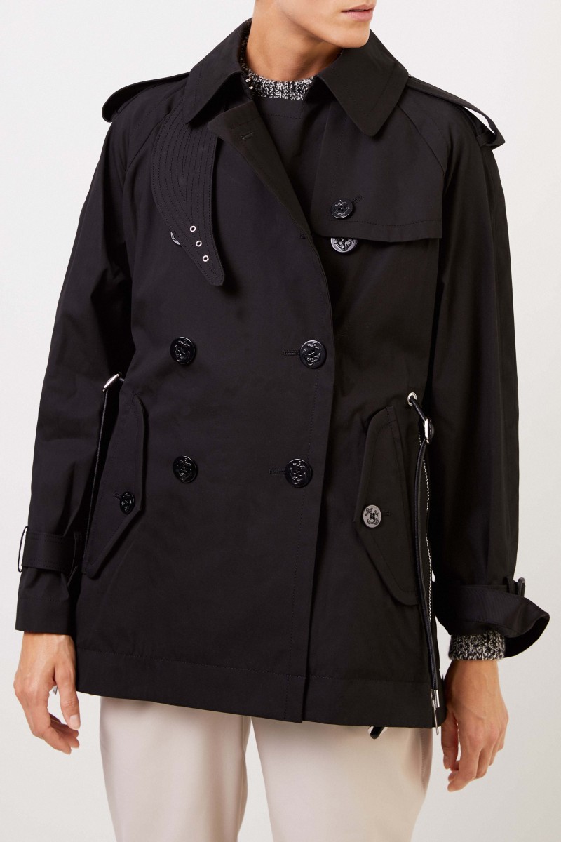 Trenchcoat mit Reißverschlüssen Schwarz