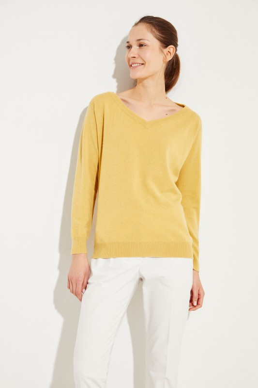 Cashmere-Pullover Gelb