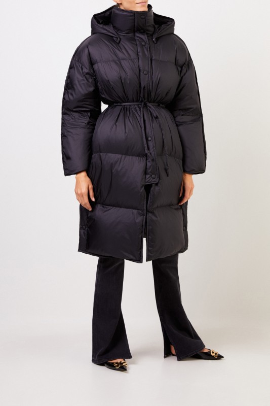 Acne Studios Daunenmantel 'Ottie Nylone Puffer' mit Kapuze Schwarz