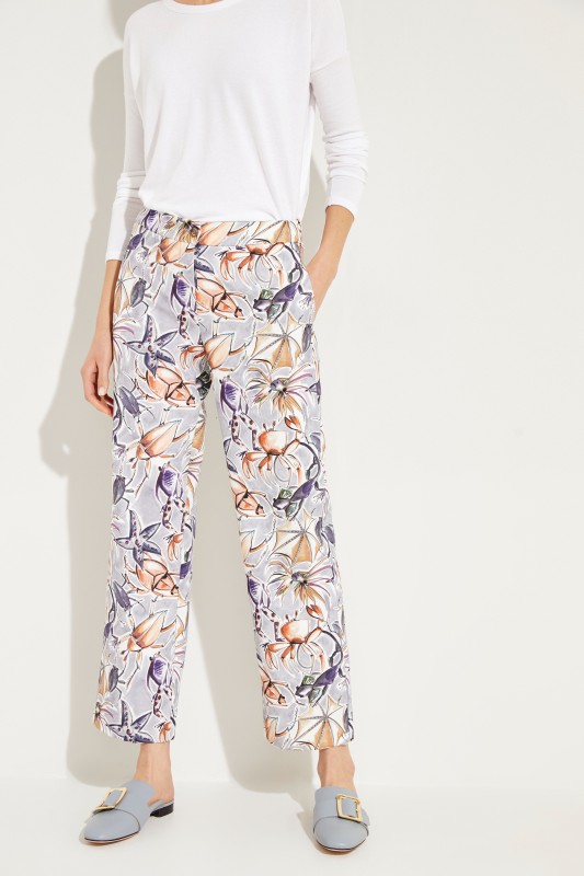 Hose 'Baci' mit Print Grau/Multi