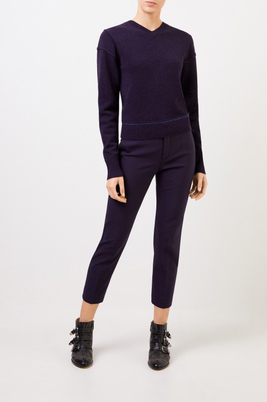 Chloé Woll-Cashmere-Pullover mit Rückendetail Evening