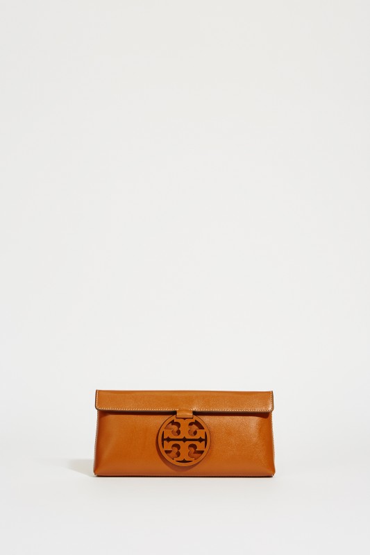 Clutch 'Miller' mit Logo Braun