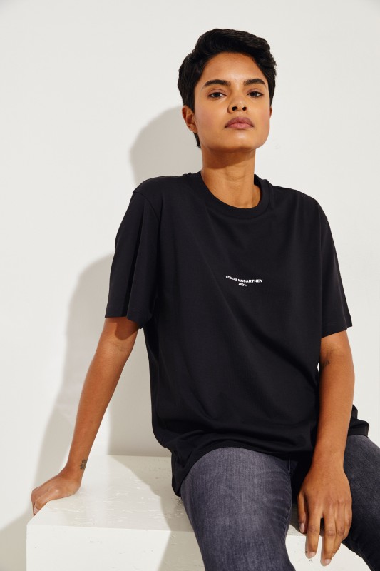 T-Shirt mit Logo-Aufdruck Schwarz