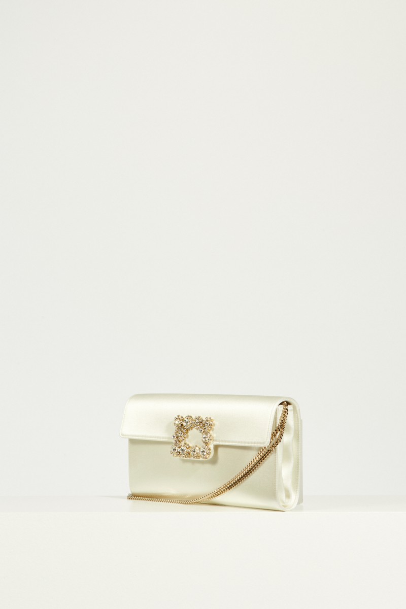 Satin-Clutch Crème